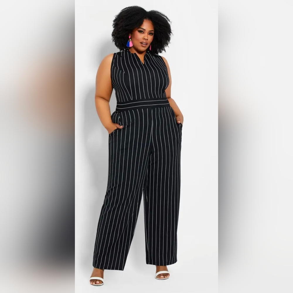 Ashley Stewart Black and White Striped Top